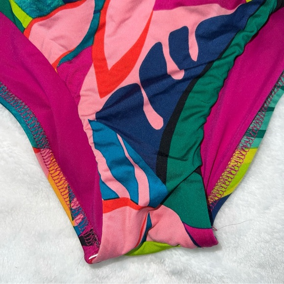 Trina Turk  Women's Standard Rainforest Plunge Hi Leg One Piece, Multi, Size 10 - Picture 6 of 16